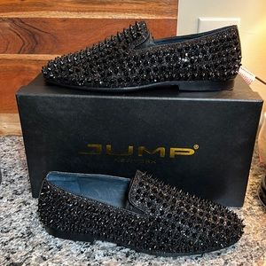 Jump New York Black Spike Slip On Loafers 9